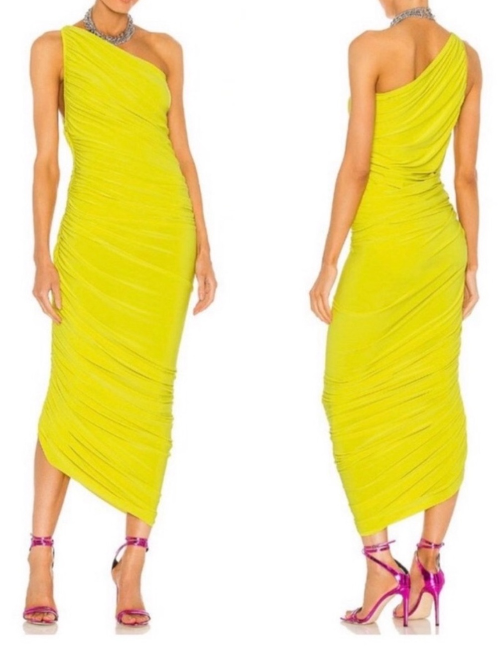Norma Kamali One-Shoulder Diana Gown in Yellow #N01